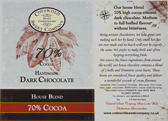 Handmade 70% Dark Chocolate Bar