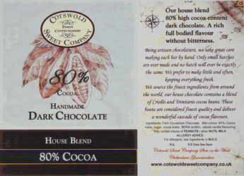Handmade 80% Dark Chocolate Bar