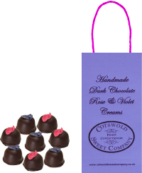 Dark Chocolate Rose And Violet Creams Boutique Bag