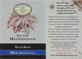 Handmade 43% Milk Chocolate Bar